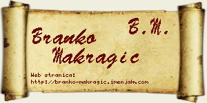 Branko Makragić vizit kartica
